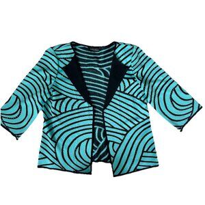 Ming Wang Knit Sweater WomenCardigan Rhinestone Accent Size M / L -See Measure